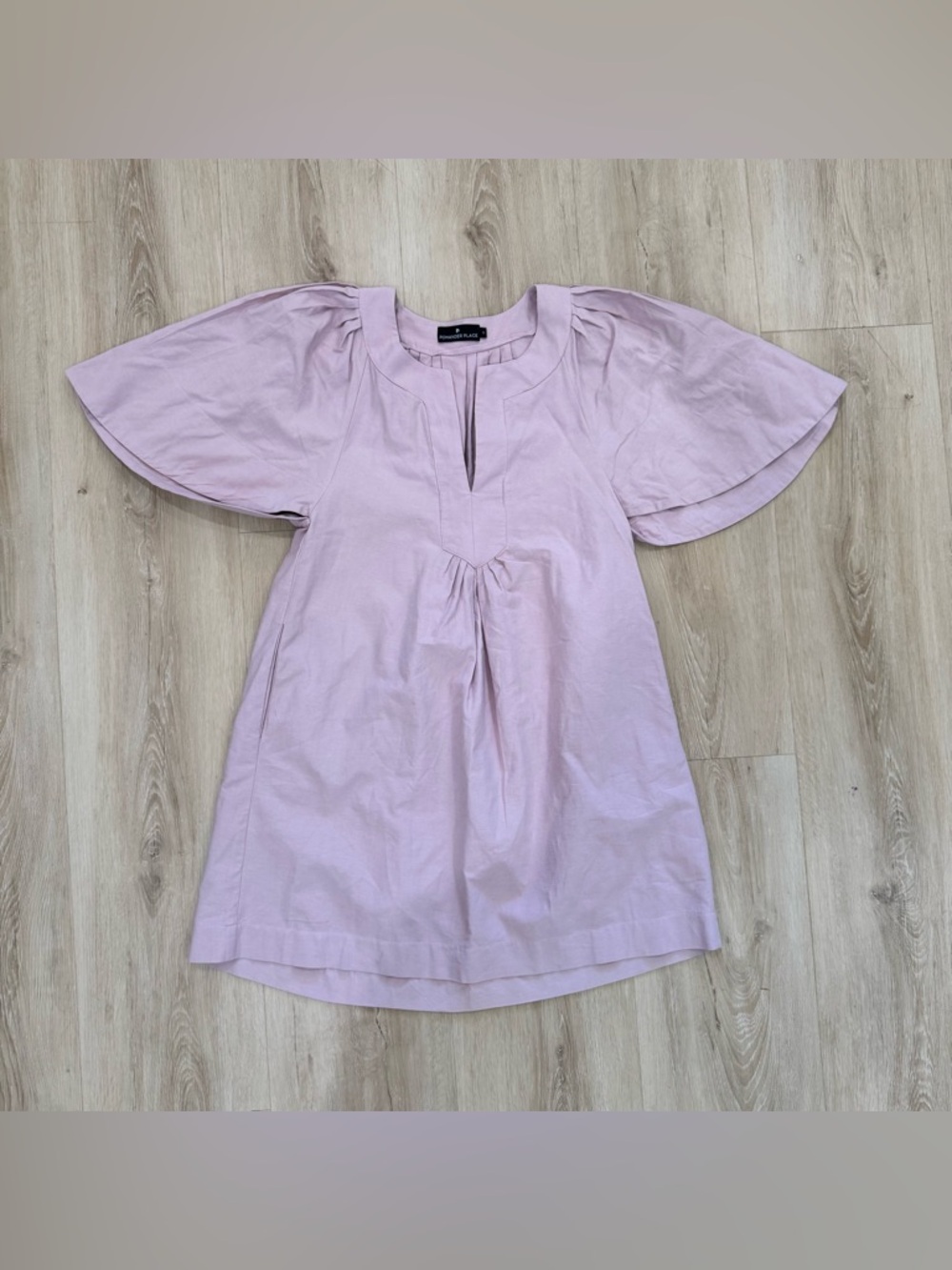Pomander Place Pale Lavender Pleated Neckline Blouse